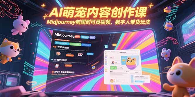 （15311期）AI萌宠内容创作课，Midjourney制图到可灵视频，数字人带货玩法-领学通