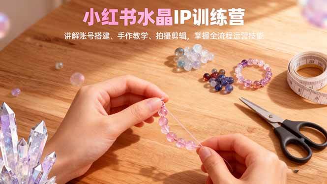 (16475期)小红书水晶IP训练营,讲解账号搭建、手作教学、拍摄剪辑,全流程运营技能-领学通