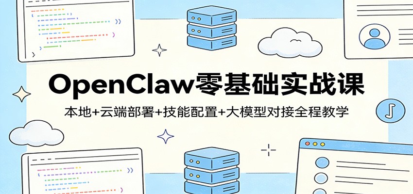 OpenClaw零基础实战课：本地+云端部署+技能配置+大模型对接全程教学-领学通