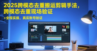 2025跨模态去重搬运剪辑手法，跨模态去重现场验证 +全程实操，真实账号验证-领学通