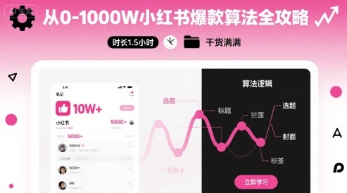 从0-1000W小红书爆款算法全攻略，时长1.5小时，干货满满-领学通