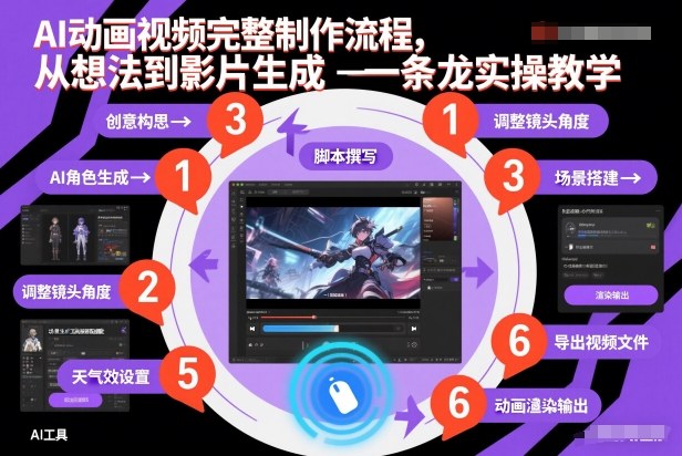 AI动画视频完整制作流程,从想法到影片生成一条龙实操教学-领学通