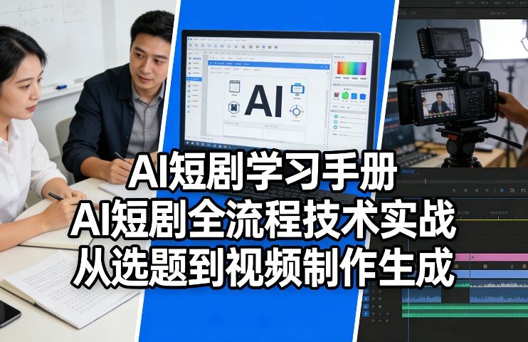 AI短剧学习手册,AI短剧全流程技术实战,从选题到视频制作生成-领学通