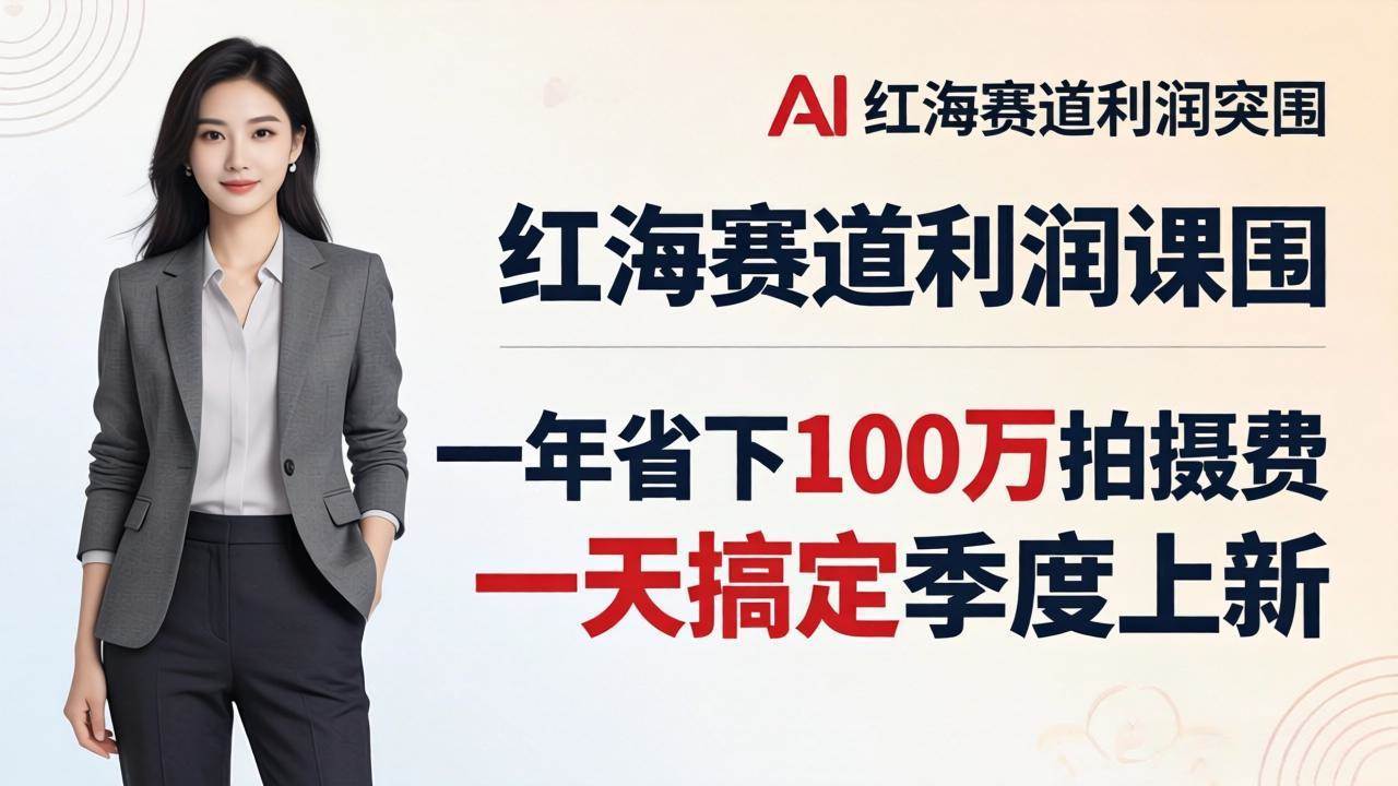 (17884期)服装老板AI模特图课:一年省下100万拍摄费,一天搞定季度上新,红海赛道利润突围-领学通