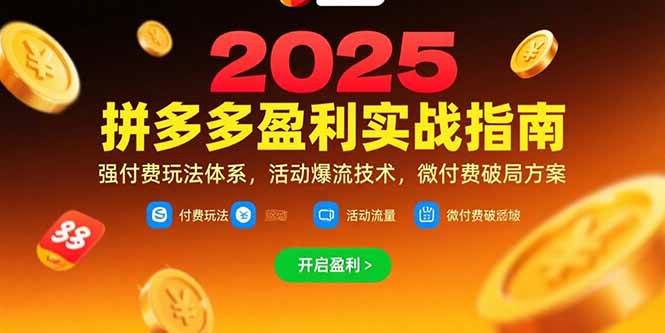 （15357期）拼多多盈利实战指南，强付费玩法，活动爆流技术，微付费破局方案(更新7月)-领学通