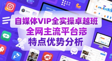 自媒体VIP全实操卓越班，全网主流平台特点优势分析-领学通