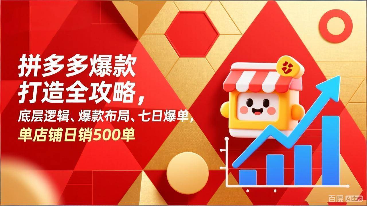 (17346期)拼多多爆款打造全攻略,底层逻辑、爆款布局、七日爆单,单店铺日销500单-领学通