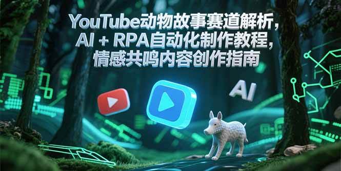 （15174期）YouTube动物故事赛道解析，AI+RPA自动化制作教程，情感共鸣内容创作指南-领学通