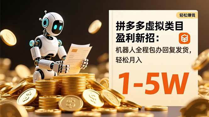 (16529期)拼多多虚拟类目盈利新招:机器人全程包办回复发货,轻松月入 1-5W-领学通