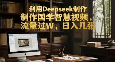 利用Deepseek制作国学智慧视频，流量过W，日入几张-领学通