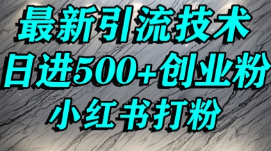小红书精准引流创业粉，前辈求带孩子走投无路了，单人操作日引500+精准创业粉-领学通