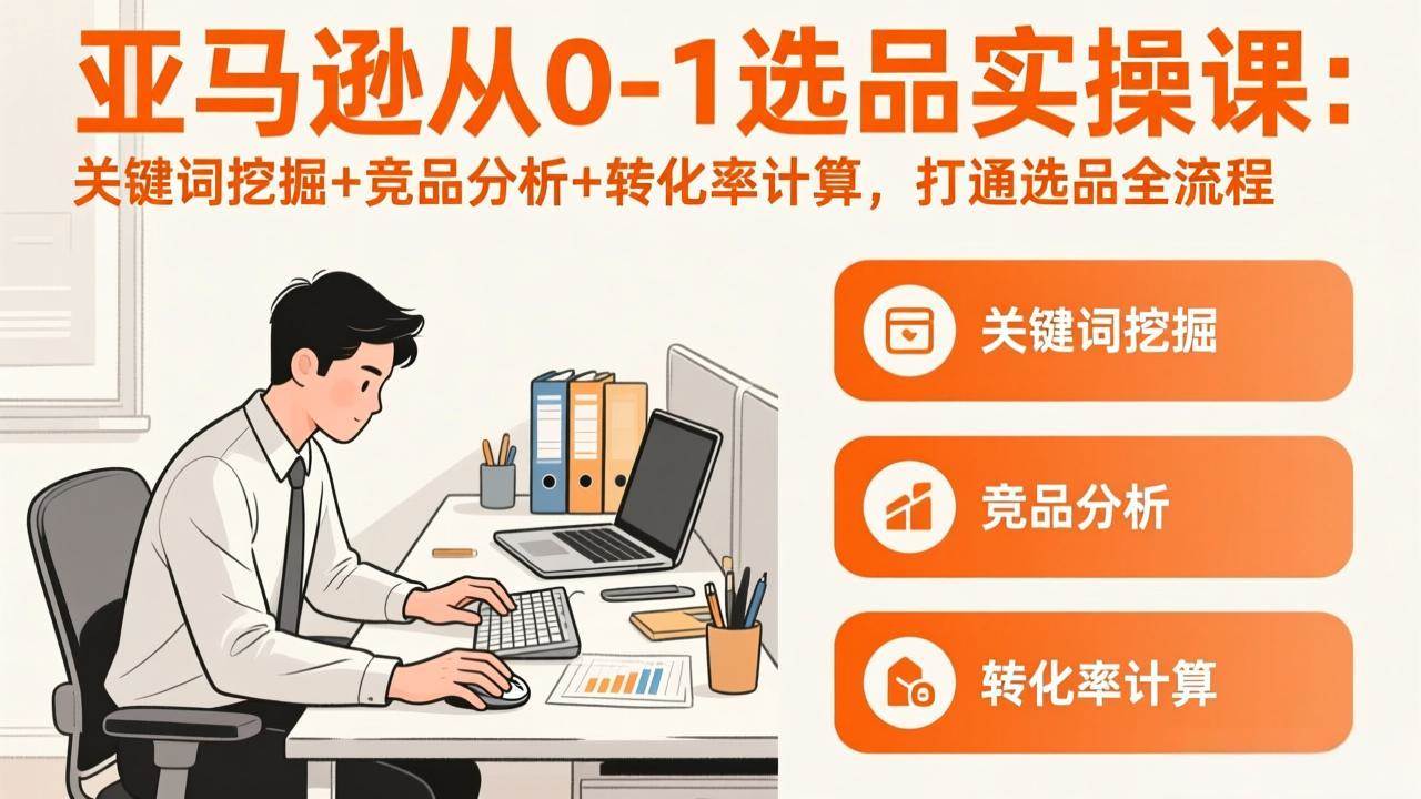 （17567期）亚马逊从0-1选品实操课(更新3月)：关键词挖掘+竞品分析+转化率计算，47节打通选品全流程-领学通