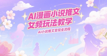 AI漫画小说推文女频玩法教学，AI小说推文变现全流程-领学通