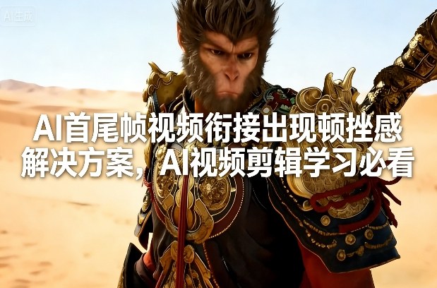 AI首尾帧视频衔接出现顿挫感解决方案，AI视频剪辑学习必看-领学通