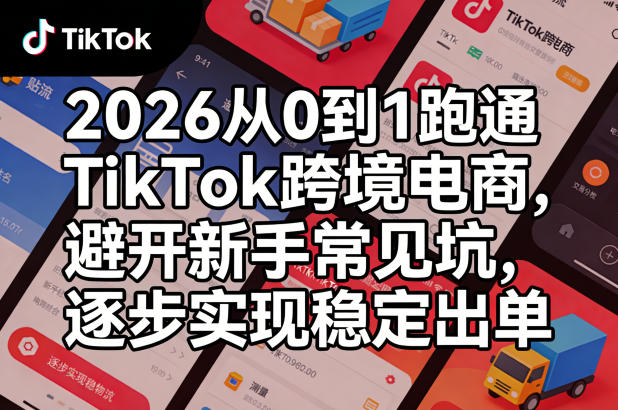 2026从0到1跑通TikTok跨境电商，避开新手常见坑，逐步实现稳定出单-领学通