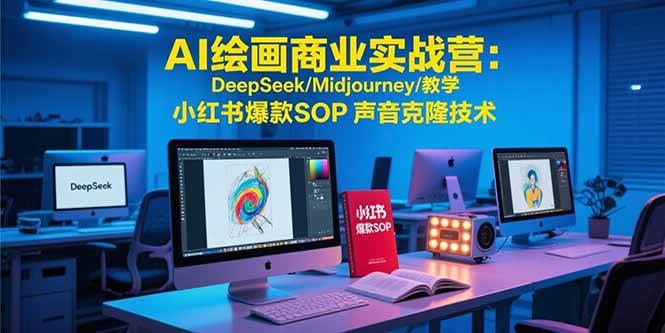 （15460期）AI绘画商业实战营：DeepSeek/Midjourney/教学 小红书爆款SOP 声音克隆技术-领学通