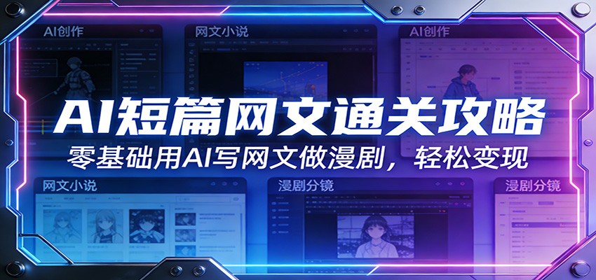 AI短篇网文通关攻略：零基础用AI写网文做漫剧，轻松变现-领学通