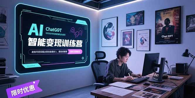 （15389期）AI智能变现训练营，ChatGPT写作变现，电影解说制作，图文带货方法论-领学通
