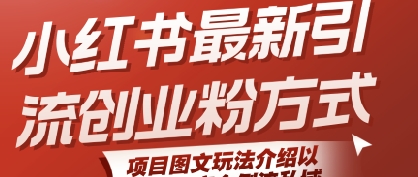 小红书最新引流创业粉方式，项目图文玩法介绍以及如何安全倒流私域-领学通