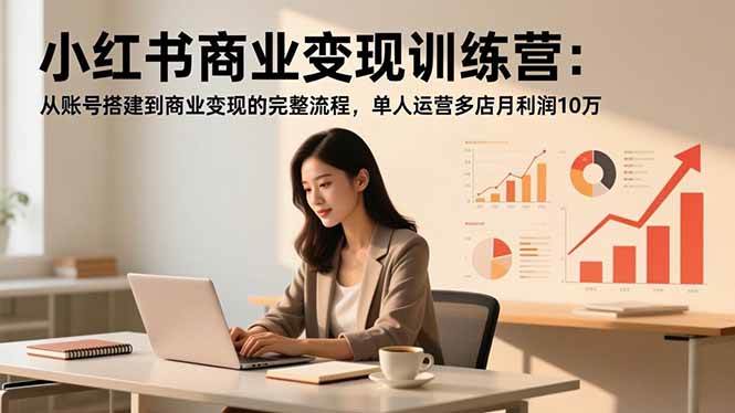 (16698期)小红书商业变现训练营:从账号搭建到商业变现的完整流程,单人运营多店月利润10万-领学通