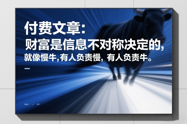 付费文章：财富是信息不对称决定的，就像慢牛，有人负责慢，有人负责牛-领学通