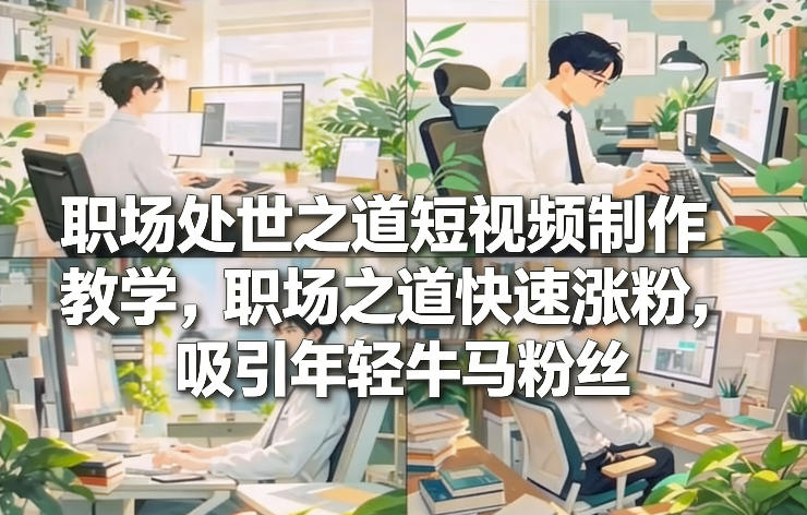 职场处世之道短视频制作教学，职场之道快速涨粉，吸引年轻牛马粉丝-领学通