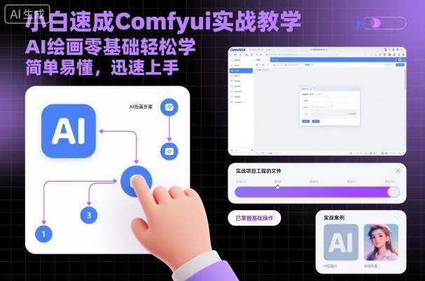 小白速成Comfyui实战教学,AI绘画零基础轻松学,简单易懂,迅速上手-领学通