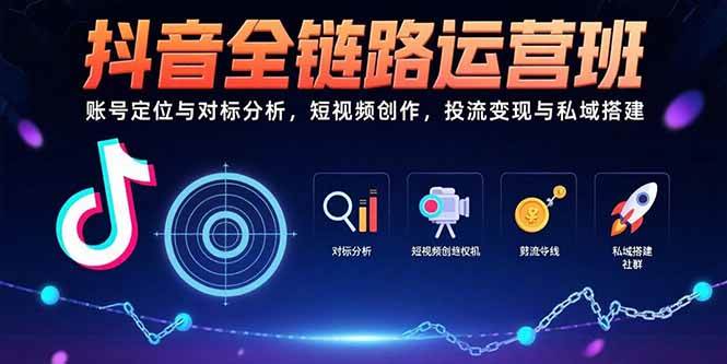 （15525期）抖音全链路运营班：账号定位与对标分析，短视频创作，投流变现与私域搭建-领学通