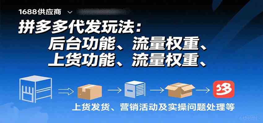 拼多多代发玩法：后台功能、流量权重、上货发货、营销活动及实操问题处理等-领学通