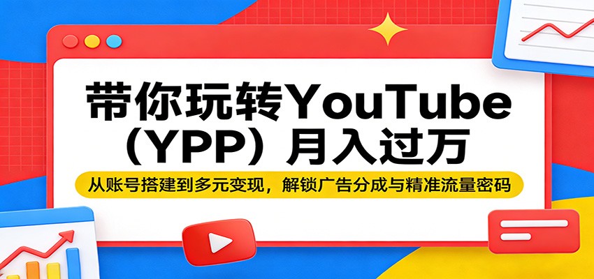 带你玩转YouTube（YPP）月入过万：从账号搭建到多元变现，解锁广告分成与精准流量密码-领学通