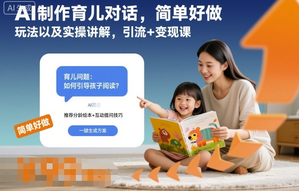 AI制作育儿对话,简单好做,玩法以及实操讲解,引流+变现课-领学通
