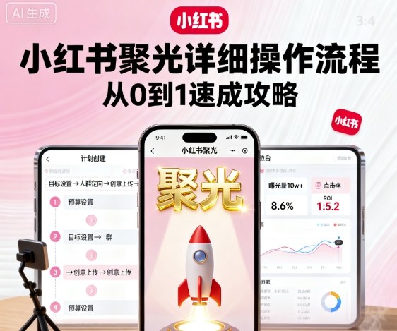 小红书聚光详细操作流程,小红书聚光从0到1速成攻略-领学通