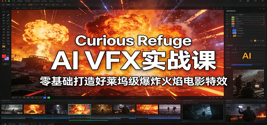 Curious Refuge AI VFX实战课，零基础打造好莱坞级爆炸火焰电影特效-领学通