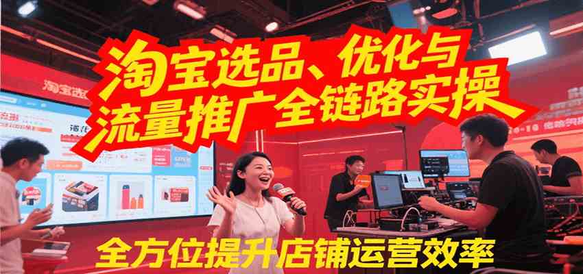 淘宝选品、优化与流量推广全链路实操，全面提升店铺运营效率-领学通