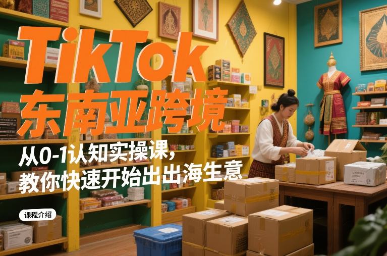 TikTok东南亚跨境从0-1认知实操课,教你快速开始出海生意-领学通