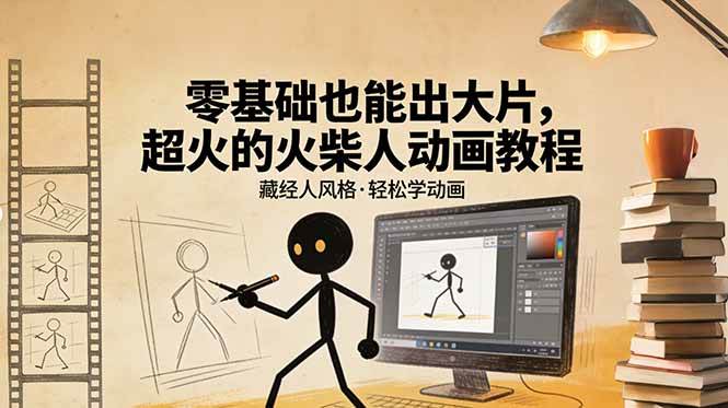 （17464期）零基础也能出大片，超火的火柴人动画教程（藏经人风格）-领学通