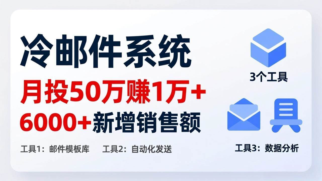 （17469期）月投 50 刀赚 1 万 +！冷邮件系统：6000 + 新增销售额，靠 3 个工具轻松搞-领学通