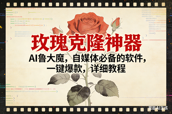 (17000期)玫瑰克隆神器,ai鲁大魔,自媒体必备,一键爆款,详细使用教程-领学通