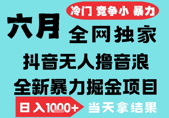 2025年6月高爆抖音无人直播最新撸音浪掘金项目，无脑日入1k+，低门槛小白可做，可矩阵放大【揭秘】-领学通