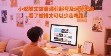 小说推文故事混剪起号及运营思路，看了做推文可以少走弯路-领学通