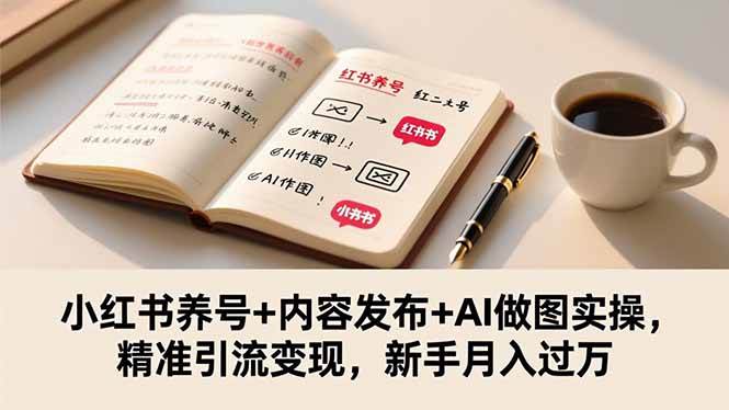 (16498期)小红书养号+内容发布+AI做图实操,精准引流变现,新手月入过万-领学通