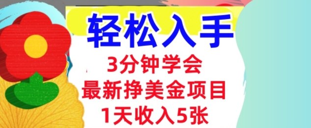 最新挣美金项目,日入5张,3分钟学会,小白轻松入手(长久的被动收入)-领学通