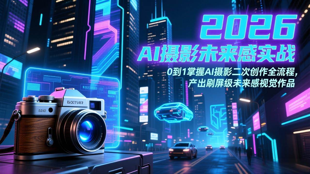 (17584期)2026 AI摄影未来感实战:0到1掌握AI摄影二次创作全流程,产出刷屏级未来感视觉作品-领学通