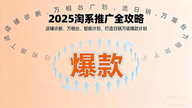 （16067期）2025淘系推广全攻略，店铺诊断、万相台、智能计划，打造日销万级爆款计划-领学通