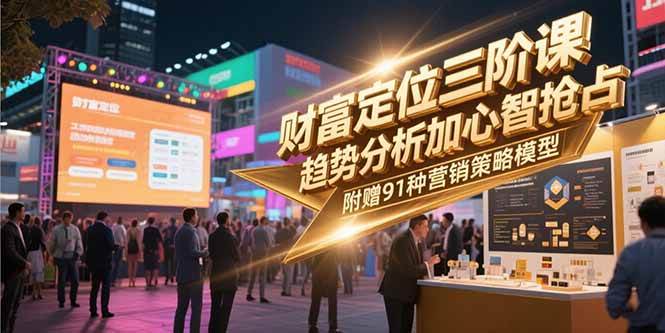（15219期）财富定位三阶课，趋势分析加心智抢占，附赠91种营销策略模型-领学通