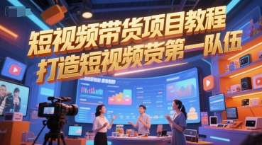 短视频带货项目教程，打造短视频带货第一队伍-领学通