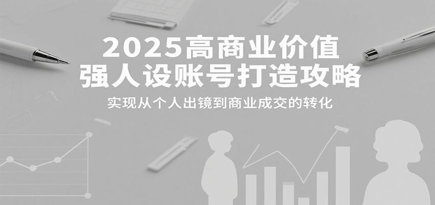 2025高商业价值强人设账号打造攻略，实现从个人出镜到商业成交的转化-领学通