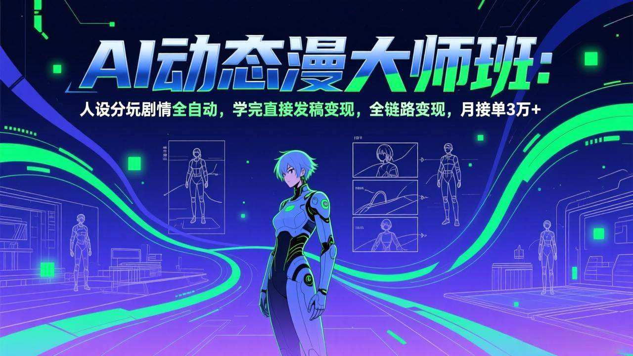（17402期）AI动态漫剧大师班：人设分镜剧情全自动，学完直接发稿变现，全链路变现，月接单3万+-领学通