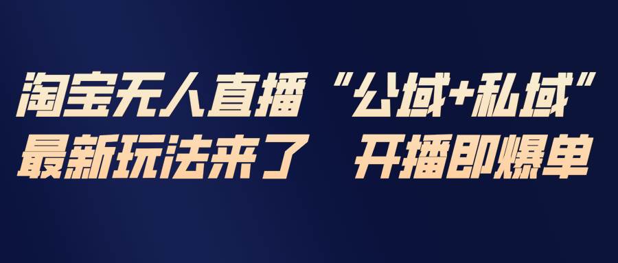 （17098期）淘宝无人直播最新玩法，包含私域和公域两种玩法-领学通