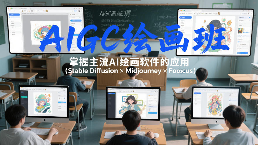 AIGC绘画班，掌握主流Ai绘画软件的应用（Stable Diffusion x Midjourney x Fooocus）-领学通